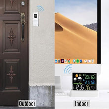 ASWRTYJO ABS Multi-Functional Color Screen Indoor Outdoor Temperature Humidity Mete(OneColor)