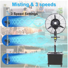 USZWBY Outdoor Misting Cooling Fan with 90° Oscillation and Water Spray for Enhanced Airflow and Humidity in Large Spaces(750Mm)