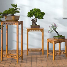 Bonsai Pedestal Vase Pedestal Stands Indoor Pot Rack Floor-to-ceiling Living Room Pot Rack Retro Carved Wooden Plant Rack Balcony Shelf Flower Pot Shelf Planter Stand Plant Holder ( Color : Rectangle