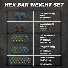IFAST Hex Bar Weights Set Trap Bar Olympic Bumper Weight Plates Black
