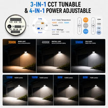 JCE Selectable 60W/90W/100W/120W LED Wall Pack with Dusk to Dawn Sensor, Max 18000LM 3-CCT Tunable LED Wall Pack Commercial Security Fixture for Yard Parking (8 Pack)