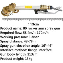 Farm Irrigation Spray Gun, Impulse Impact Water Sprinkler, 16°-46° Elevation Angle Adjustment, 360° Rotary Large-Area Watering Spray, Spray Distance 48-78m, for Farms, Orchards