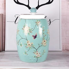 Ceramic Garden Stool Decorative Garden Stools Rustic Shoe-changing Stool Flowers And Birds Ceramic Drum Stool Dressing New Chinese Cool Pier Sitting Pier Small Coffee Table Outdoor Patio Garden Stool