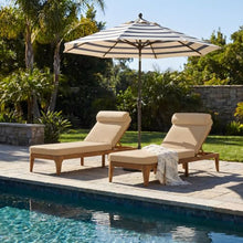 roomfitters Acacia Wood Outdoor Chaise Lounge Set of 2 with Adjustable Backrest and Head Pillow Coffee Brown