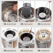 piudoiliy Vertical Charcoal BBQ Grill,Portable BBQ Grill, with Stainless Steel Mesh/Skewers/Rolling Basket,for Camping