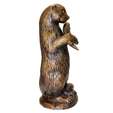 Design Toscano Standing Otter with Fish Cast Bronze Garden Statue Bronze