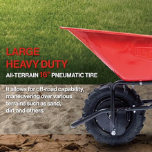 Kaimei Electric Wheelbarrow 24V Brushless Motor 330lbs Capacity All-Terrain Tires Rechargeable Battery Black+Red