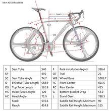 EUROBIKE Dual Disc Brake XC550 Road Bike 21 Speed Shifting System 54Cm Steel Frame 700C 3-Spoke Wheels Bicycle Blackwhite