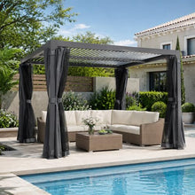 AURESTEAD 10x12 FT Louvered Pergola, Adjustable Aluminum
