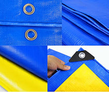 HYHMJ-Reinforced Tarp Sheet Cover 0.32mm Thick Outdoor Cover Canopy Tear Proof Plastic PE Poly Tarp Pergolas Gazebos Flower Stand Shelter Tent,Blue Yellow,6.7x8.8m