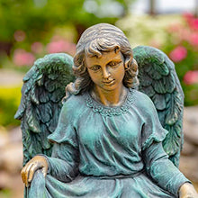 Zaer Ltd. Large Magnesium Angel Statues (Outdoor Safe) (24”T Kneeling with a Dress Birdbath(Bronze Finish))