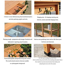 Garden Potting Bench, Fir Wood Outdoor Prep Station with Removable Sink, Drawer, and Hooks,Natural Wooden Work Station for Patio, Backyard and Porch (Yellow)