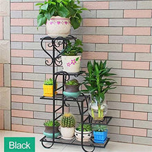 Balcony Flower Pot Shelf Multi-Layer Indoor Living Room Rack Pot Rack Five-Layer Plant Stand (Color : Black Size Black
