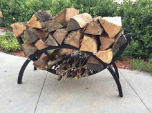 Woodhaven Black Crescent Firewood Rack With Cover (5 Foot)