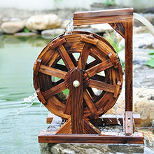 Wooden Water Wheel Fountain for Garden Patio Pond Pool, Vintage Outdoor Indoor Balcony Ornamental Waterfall Fountain, with Water Pump and Stand, fir Wood, 20cm, 30cm, 60cm,80cm