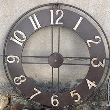 PPXCZZ 23 Inch Outdoor Garden Wall Clock, Large Retro Wrought Iron Open Face, Weatherproof Silent Quartz Clock(Colorfulabs)