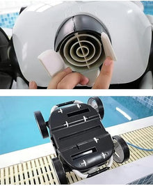 MZGYYD Cordless Autonomous Pool Vacuum Cleaner, Robotic Pool Cleaner, Self-Parking, with 90 Mins Maximum Runtime, 2-Motor Powerful Suction