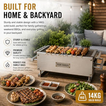 SHICHIRIN Yakitori Charcoal Grill, Stainless Steel Tabletop Hibachi BBQ Grill with Refractory Brick, Portable Indoor Outdoor BBQ Grill for Home, Patio, Camping, Restaurant, 23 x 9.5 x 8.3 Inch
