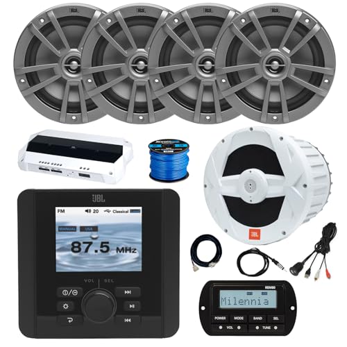 Enrock Marine JBL JAM5000N Marine Audio System with 10" Subwoofer and 4x 6.5" Speakers Gray
