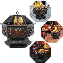 Outdoor Fire Pit Wood Burning Fireplace Patio Backyard Heater Steel Firepit Bowl Heavy Steel 24", H