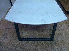 WSS Austin Dining Table top Rounded 634DTR, Quarts Stone Color Carrara Grigio (Quartz Stone/Steel Support Leg, W 41" x L 63 ")