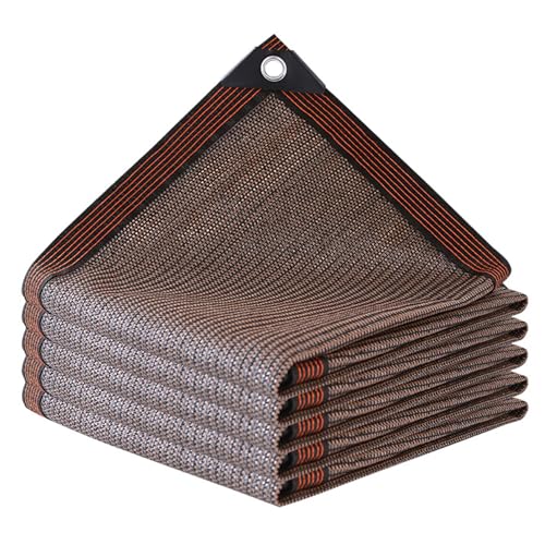 GJZDPMY 12x30m Brown Shade Cloth with Grommets, 85% UV Protection HDPE Shade Netting, Ideal for Garden and Balcony Wind Protection, Outdoor Canopy Cover