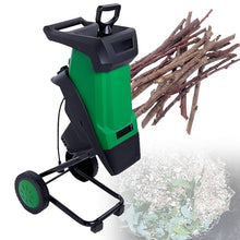 VNATWGOO Electric Wood Chipper Mulcher Shredder, 2400W 4500RPM, for 0-40mm Branch Wood Chipping, with 50L Collection Bag Green
