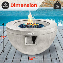 Jovial SereneLifeHome Propane Fire Pit Table-CSA/ETL Certified Safe 40,000 Pulse Ignition Round Propane Gas Fire Table-Adjustable Flame,Thermocouple-PVC Cover,Lava Rock-SLFPBAL,Copper(SLFPBAL.5)
