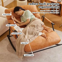 SFYCLEB Sofa Indoor Double Sofa Lounger with Cushion,Breathable Bedroom Rocking Chair,Outdoor Garden Recliner with Armrests, Camping Rocking Chair