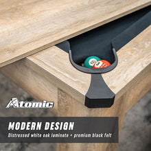 Atomic Hampton 3-in-1 Combo Table - Billiards, Ping Pong, Dining - Premium Black Felt, XL Bench - Tan