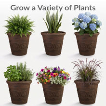 Sunnydaze Arabella 19.5'' Plastic Planter Pot for Plants, Rust, 4pk