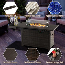 Tangkula 52 Inch 50,000 BTU Patio Propane Fire Pit Table with Wind Guard