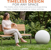 Emissary Terrazzo Gazing Ball 32 in. Matte White Outdoor Garden Sphere