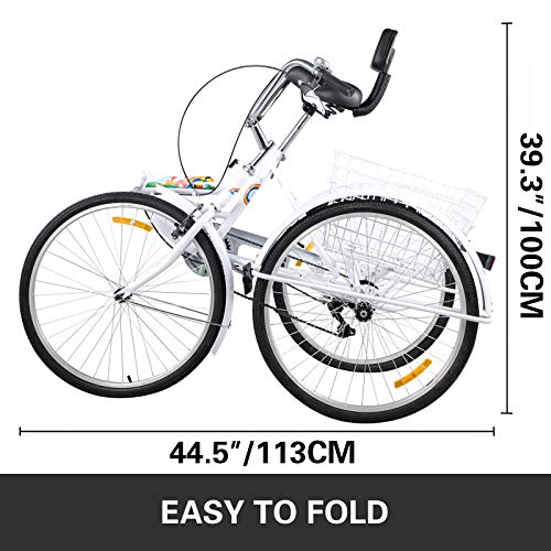Bkisy Adult 7-Speed Tricycle White