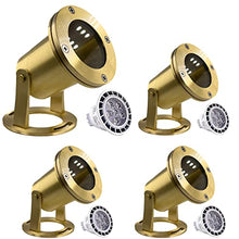 MIK Solutions Waterproof Underwater Light 113 (4 Pack) Solid Brass 7W MR16 LED Bulb Pond Light Submersible Waterfall Pool Fountain for Beautiful Bright Long Lasting Home Garden Patio Pool