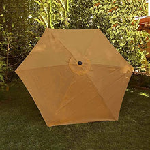 FKTHYO Parasols 6 Ribs/8 Ribs Parasol Sun Umbrella Replacement Cloth, 2.7M/300cm Garden Parasol Canopy Cover for Patio Sun Umbrella, Anti-Ultraviolet, Waterproof Parasols,Khaki-2.7m/8.8ft (6ribs)