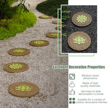 Kunovo Luminous Stepping Garden Stones, Pathway Landscaping Pavers with Lotus Pattern, Oriental Style Dimensional Pond Areas/Lawn/Courtyard Decor (Size : 6 PCS), 58741