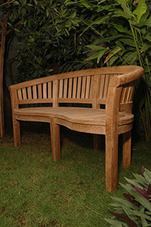 Anderson Teak Curve 3 Seater Bench Extra Thick Wood Teak Natural