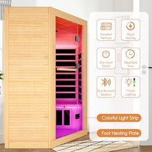 2-3 Person Corner Infrared Sauna Cabin 2180W Home Dry Steam Sauna with Colorful Lights and Bluetooth Speaker, Low Electromagnetic Radiation Canadian Hemlock Wood Dimensions 47.2 x 47.2 x 74.8 inches