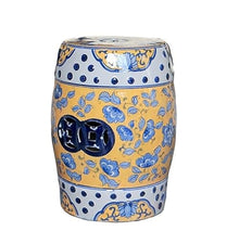 LINKIO Garden Stool Classical Celadon Ceramic Drum Stool - Decorative Garden Stool for Home & Patio Ottomans(C)