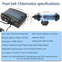 GLBMXDD Chlorine Generator & Salt Water Chlorinator, Electrolytic Salt Chlorine Machine, 5/10/15/20/30/50G/H for Swimming Pool,Spa Water Treatment Machines 50g/h