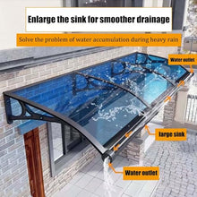 GJZDPMY Door Awnings for Entrance Polycarbonate Window Awning Outdoor Patio Protection Against UV/Rain/Snow Multiple (Dark Gray 47x142in)