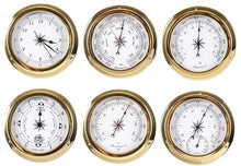 OREKPOT Glass Barometer,Outdoor Temperature Gauge, Traditional Barometer 115mm Wall Mounted Thermometer Hygrometer Barometer Watch Tidal Clock Weather Station Copper Shell for Hotels,