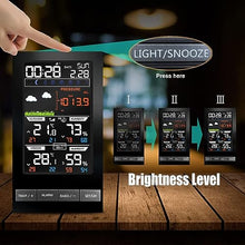 OREKPOT Weather Stations,5 in 1 Wireless Color Forecast LCD Display,Color Screen for Indoor Outdoor Thermo-Hygrometer Barometric Pressure Weather Station for Home