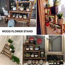 ZOCWJK Plant standWooden Plant Stand Indoor Outdoor Window Sill Plant Rack Tiered Stands Flower Pot Holder Shelves Floor Shelf for Garden Planters for Living Room Balcony - 3 Tie,