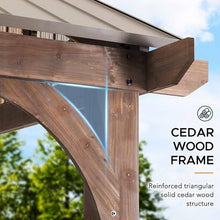 SummerCove Hardtop Gazebo 12x14 ft Brown Cedar Wood Frame