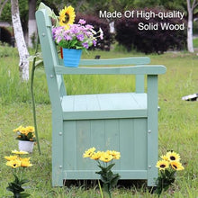 TBLOTYD Weatherproof Outdoor Storage Bench with Backrest & Armrests - Stylish Garden Seating for Balcony, Yard & Deck - Green Park Bench for Patio Storage Solution