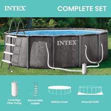 INTEX Prism Frame 15ft x 48in Round Above Ground Swimming Pool Set w/Pump