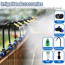 360 Flexible Misting Cooling System for Garden Irrigation, Raised Bed Watering Kit for Plant/Flower/Greenhouses, Adjustable Chicken Coop Misting Set