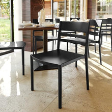 Flash Furniture Resin Indoor/Outdoor Stackable Chair, Black, 4-Pack